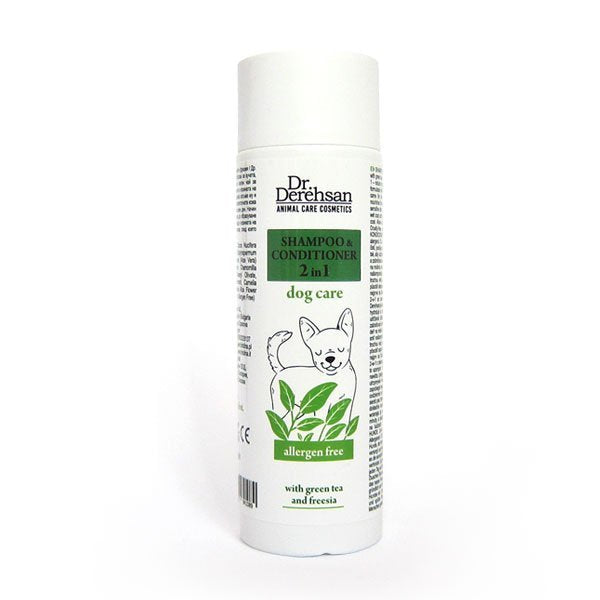 Shampoo and Conditioner with Green Tea and Freesia - Allergen Free 200 ml 2in1 DOG SHAMPOO AND CONDITIONER