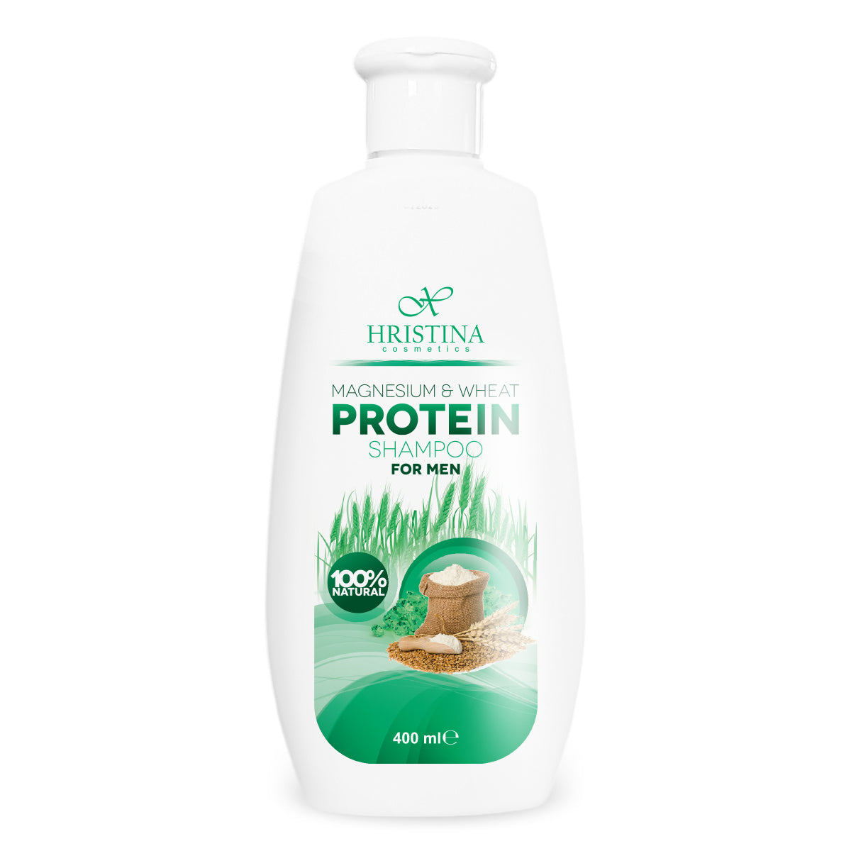 Magnesium en Tarweproteïne Shampoo voor Mannen, 400 ml