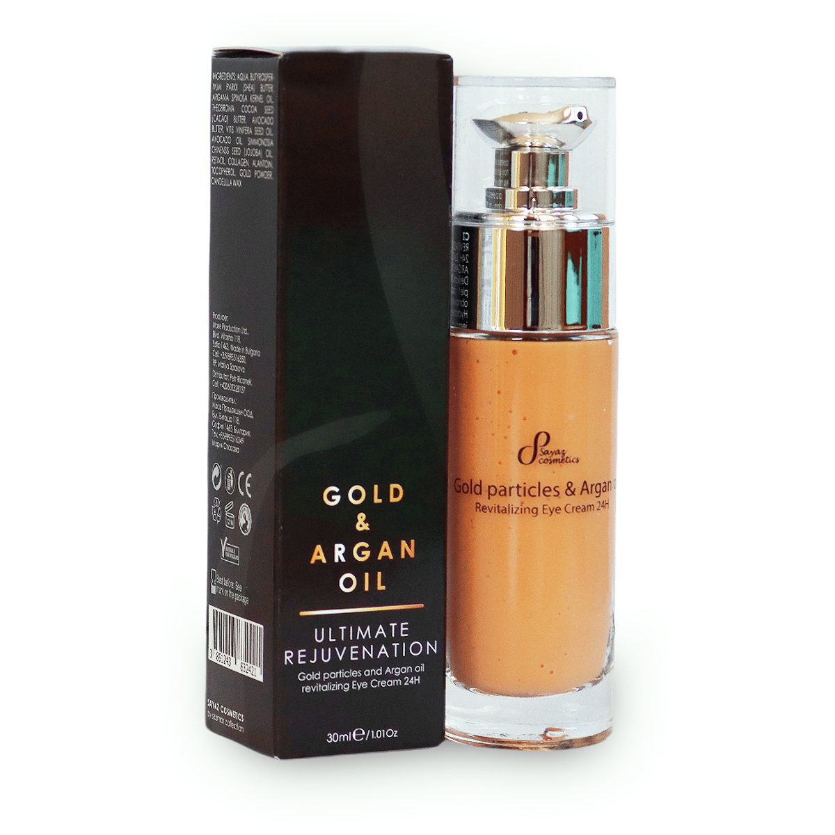 Revitaliserende oogcrème met gouddeeltjes en arganolie, 24-uurs formule, 30 ml