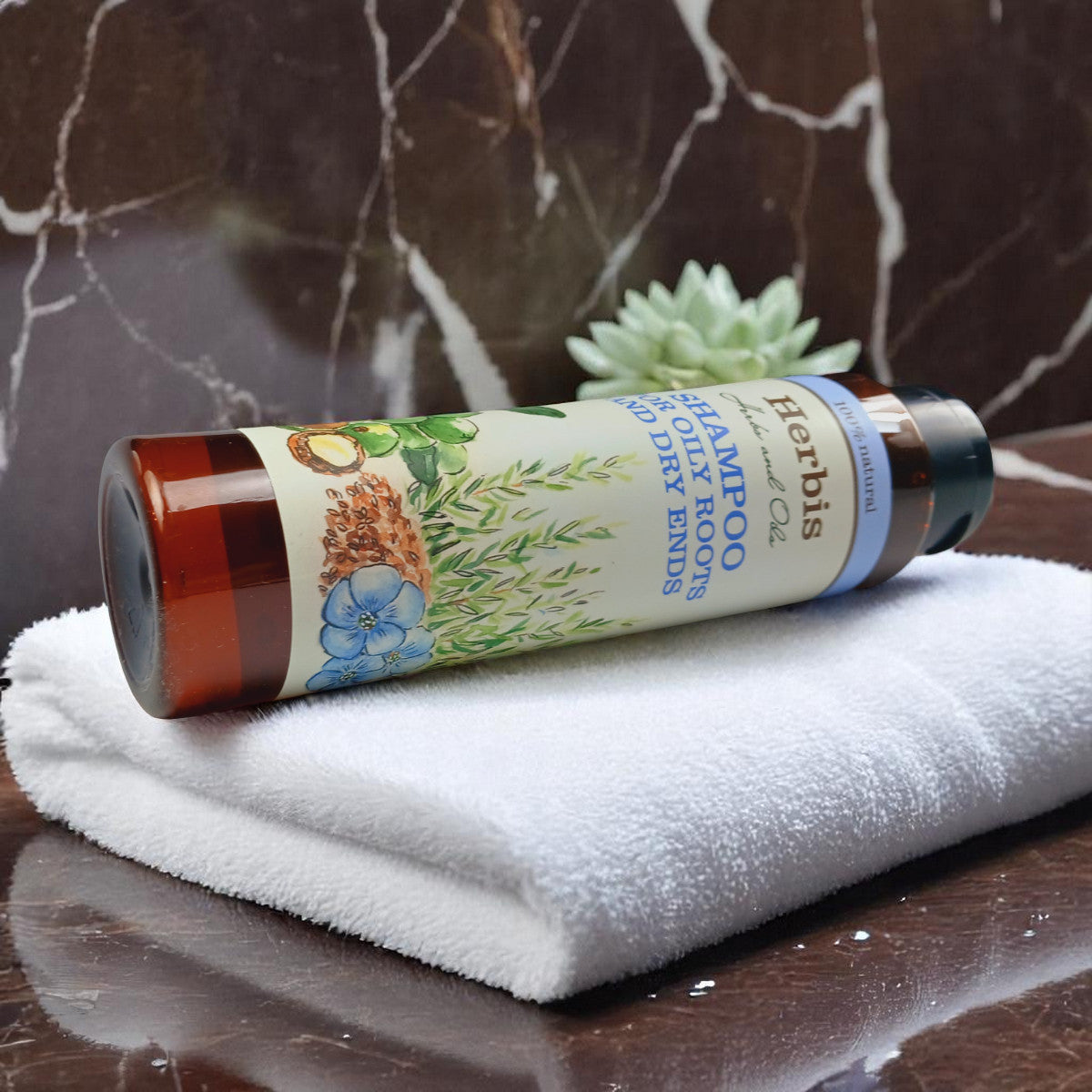 HERBIS Shampoo voor vette wortels en droge punten, 300 ml