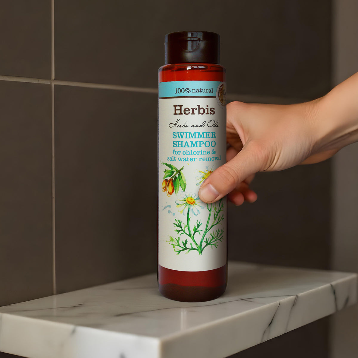 HERBIS Swim Shampoo voor het verwijderen van chloor en zout water, 300 ml