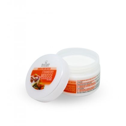 Aardbeienmousse hand- en voetcrème, 100 ml